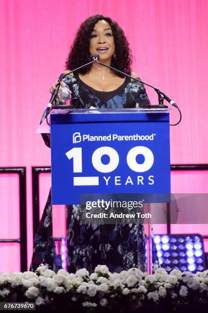 Honoree Shonda Rhimes speaks onstage at the Planned Parenthood 100th Anniversary Gala at Pier 36 on May 2, 2017 in New York City.