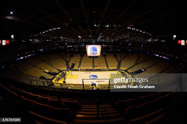 View of the arena before the game between the Golden State Warriors and the Utah Jazz during Game One of the Western Conference Semifinals of the...