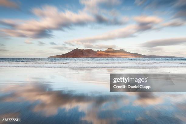 laig bay, isle of eigg, scotland - rum stock pictures, royalty-free photos & images