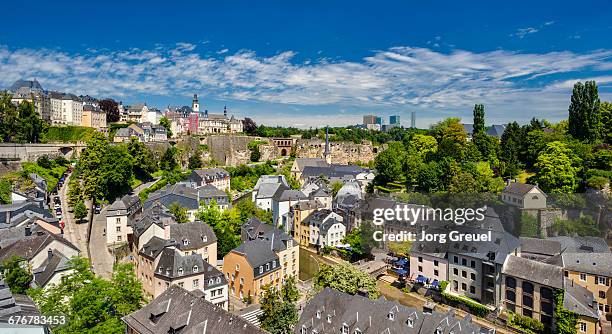 luxembourg city panorama - luxembourg stockfoto's en -beelden