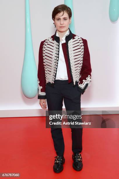 Christine and the Queens attends the launch of the Burberry DK88 Bag hosted by Christopher Bailey at Burberry Soho on May 2, 2017 in New York City.