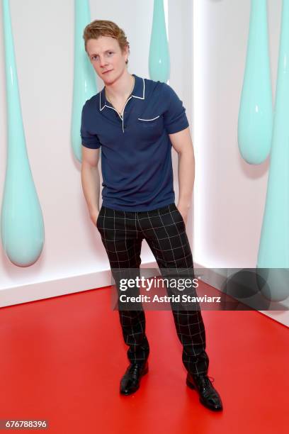 Actor Patrick Gibson attends the launch of the Burberry DK88 Bag hosted by Christopher Bailey at Burberry Soho on May 2, 2017 in New York City.