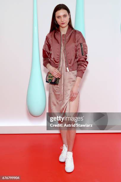 Model Matilda Lowther attends the launch of the Burberry DK88 Bag hosted by Christopher Bailey at Burberry Soho on May 2, 2017 in New York City.