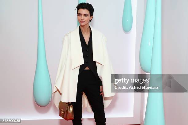 Actress Ruby Rose attends the launch of the Burberry DK88 Bag hosted by Christopher Bailey at Burberry Soho on May 2, 2017 in New York City.