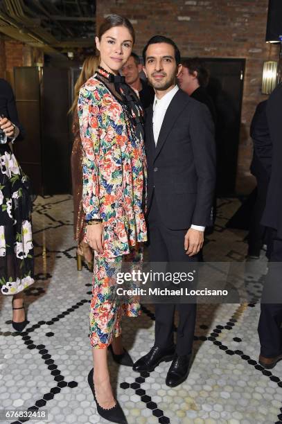 Glossier Founder & CEO Emily Weiss and The Business of Fashion Founder & CEO Imran Amed attend cocktails hosted by The Business of Fashion to...