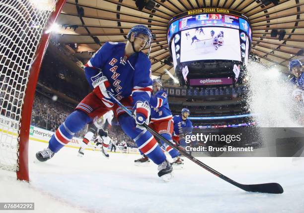 Nick Holden of the New York Rangers skates against the Ottawa Senators in Game Three of the Eastern Conference Second Round during the 2017 NHL...