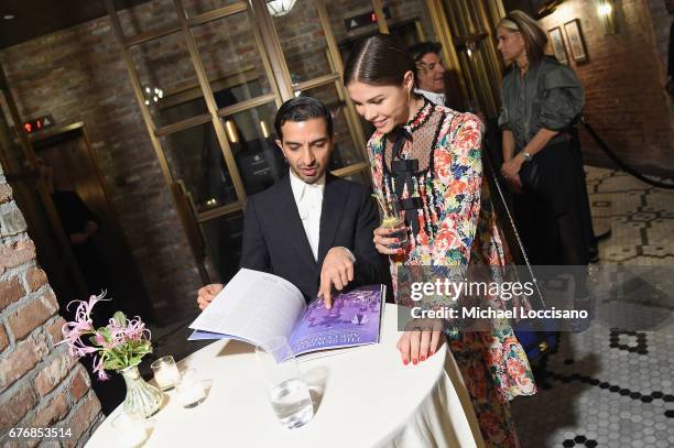 The Business of Fashion Founder & CEO Imran Amed and Glossier Founder & CEO Emily Weiss attend cocktails hosted by The Business of Fashion to...