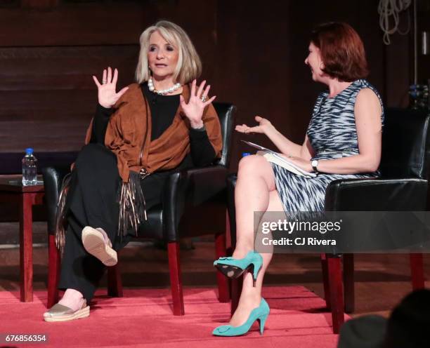 Sheila Nevins and Melena Ryzik attend Times Talks in Conversation: Sheila Nevins with Gale King, Jenna Lyons and Janet Mock at New York Society for...