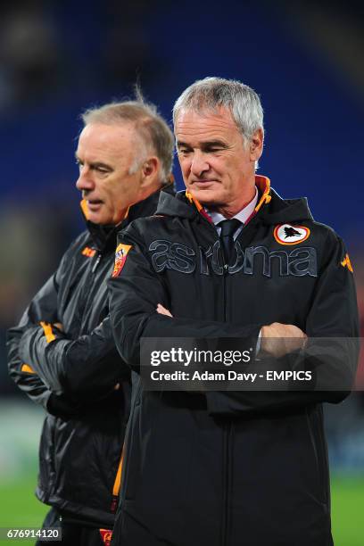 Roma Assistant Coach Chrstian Damiano and Head Coach Claudio Ranieri