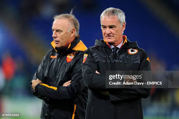 Roma Assistant Coach Chrstian Damiano and Head Coach Claudio Ranieri