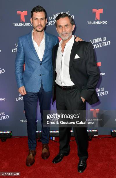 Michel Chauvet and Humberto Zurita attends the Telemundo screening of "La Querida Del Centauro" on May 2, 2017 in Coral Gables, Florida.