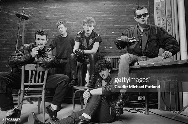 British pop group Frankie Goes To Hollywood, London, February-March 1983. Left to right: keyboard player Paul Rutherford, bassist Mark O'Toole,...
