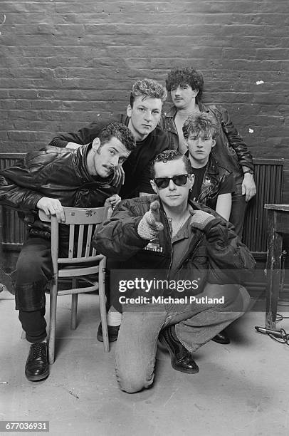 British pop group Frankie Goes To Hollywood, London, February-March 1983. Clockwise, from front: singer Holly Johnson, keyboard player Paul...