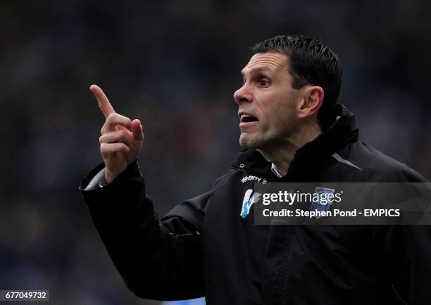 Brighton & Hove Albion's manager Gustavo Poyet reacts on the touchline