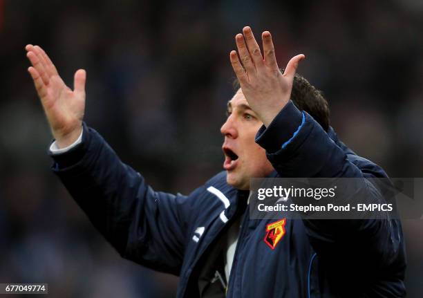 Watford manager Malky Mackay reacts on the touchline