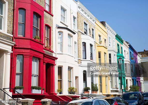 colourful townhouses. - the 2016 notting hill carnival stock pictures, royalty-free photos & images