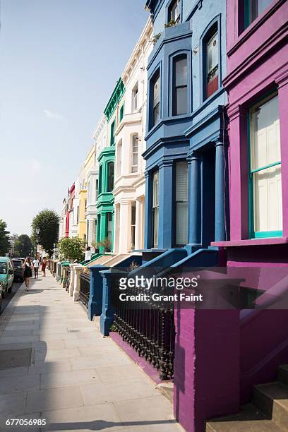 townhouses in row. - the 2016 notting hill carnival stock pictures, royalty-free photos & images
