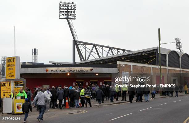 General view of Vicarage Road Stadium.