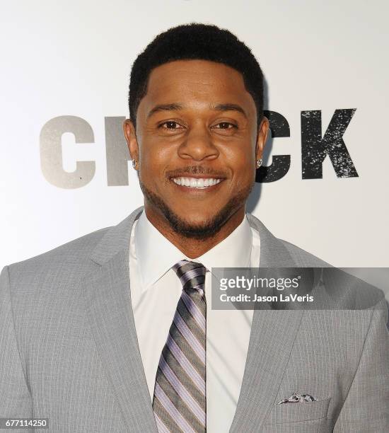 Actor Pooch Hall attends the premiere of "Chuck" at ArcLight Cinemas on May 2, 2017 in Hollywood, California.