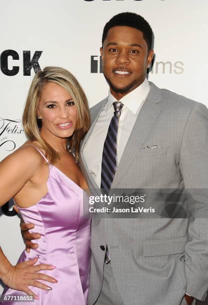 Actor Pooch Hall and wife Linda Hall attend the premiere of "Chuck" at ArcLight Cinemas on May 2, 2017 in Hollywood, California.