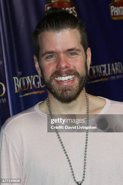 Blogger Perez Hilton arrives at the premiere of "The Bodyguard" at the Pantages Theatre on May 2, 2017 in Hollywood, California.