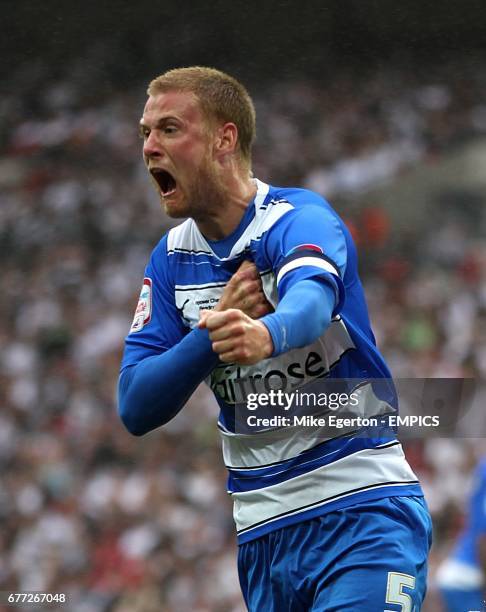 Reading's Matt Mills celebrates scoring his side's second goal