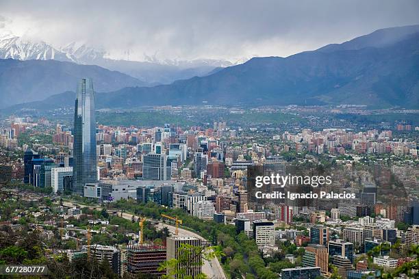 santiago de chile cerro san cristobal - santiago de chile stockfoto's en -beelden