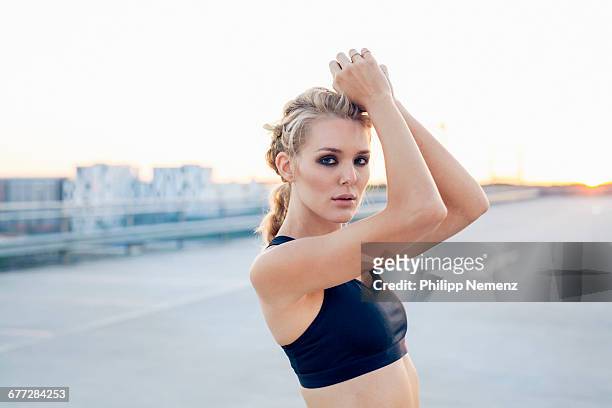 portrait of young sporty women - smoky eye stock pictures, royalty-free photos & images