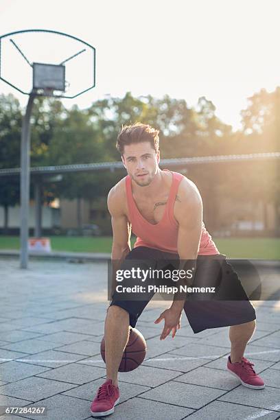 young men playing basketball - philipp nemenz bildbanksfoton och bilder