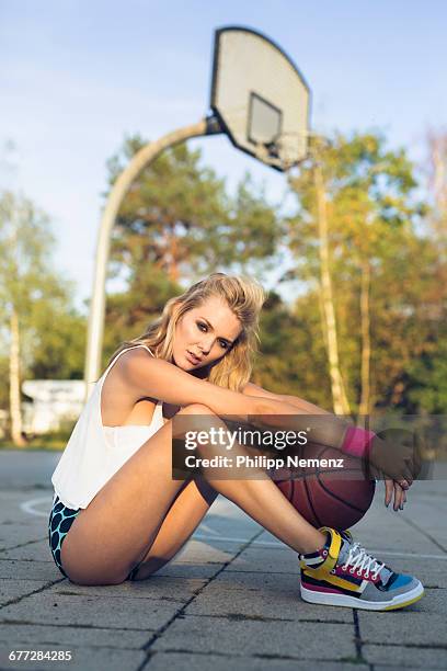 young women with basketball - philipp nemenz bildbanksfoton och bilder