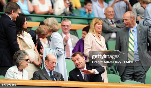 The Duke of Kent , with the Chairman of The All England Club Philip Brook , Sir Clive Woodward in the Royal Box