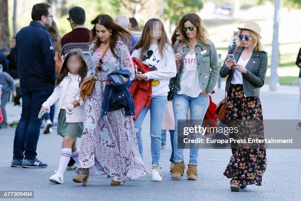 Paula Echevarria , her daughter Daniela Bustamante and Isabel Navarro are seen on May 1, 2017 in Madrid, Spain.