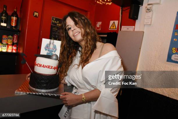 Singer Chanez attends "Attachiante" Chanez Concert and Birthday Party at Sentier des Halles Club on May 2, 2017 in Paris, France.