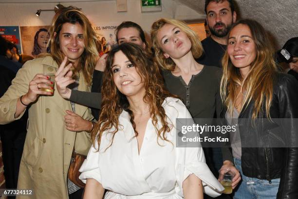 Make up artist Camille Arnaud, singer Chanez, singer Marie Amelie Seigner, model Alice Aufray and Sidney Carron attends "Attachiante" Chanez Concert...