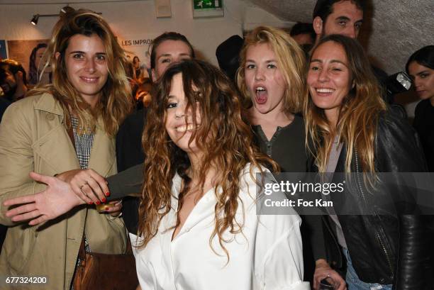 Make up artist Camille Arnaud, singer Chanez, singer Marie Amelie Seigner, model Alice Aufray and Sidney Carron attends "Attachiante" Chanez Concert...