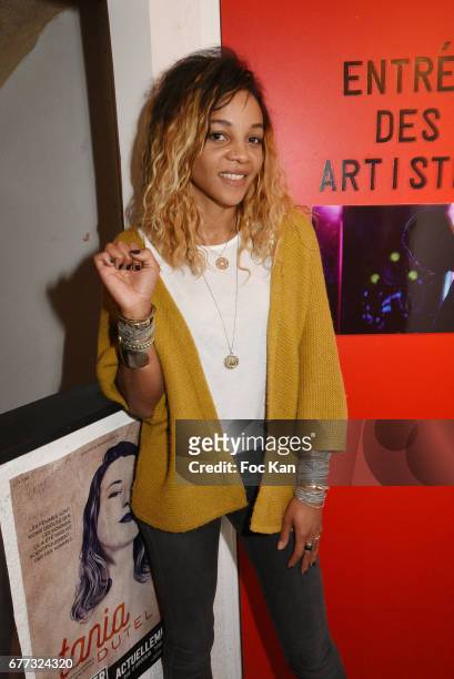 Singer Louisy Joseph from L5 band attends "Attachiante" Chanez Concert and Birthday Party at Sentier des Halles Club on May 2, 2017 in Paris, France.
