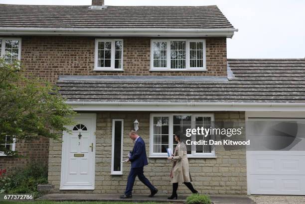 Liberal Democrat candidate for the constituency of Oxford West and Abingdon, Layla Moran, and Liberal Democrat leader Tim Farron canvass in the local...