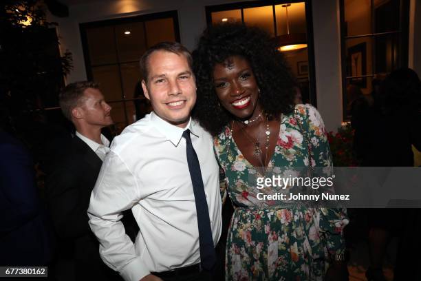 Shepard Fairey and Bozoma Saint John attend the 2nd Annual Art For Life Los Angeles at a private residence on May 2, 2017 in West Hollywood,...