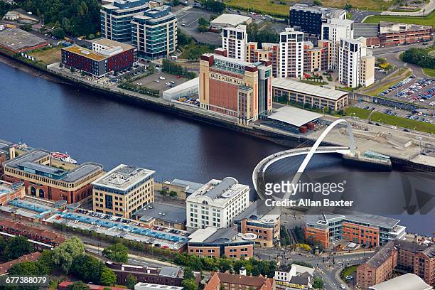 aerial view of newcastle quayside and tyne - tyne bildbanksfoton och bilder