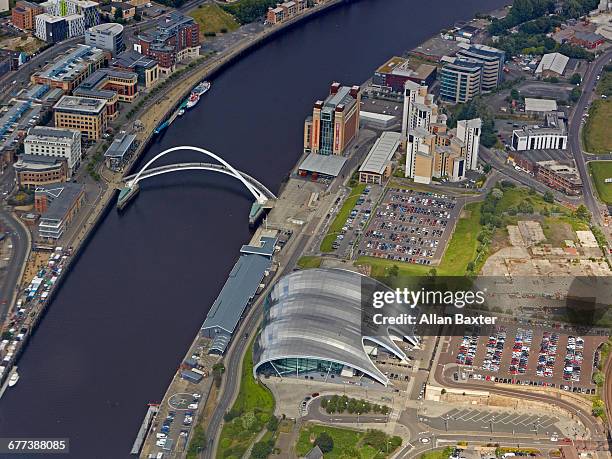 aerial view of newcastle quayside - quayside stock pictures, royalty-free photos & images