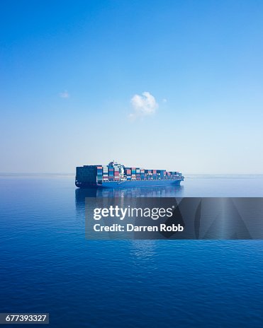 Container Ship, Suez Canal, Egypt Container Ship, Suez Canal, Egypt
