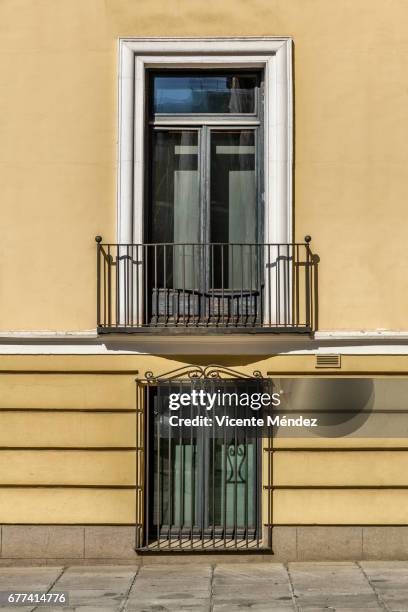 balcony and window - calle urbana stockfoto's en -beelden