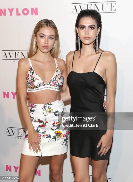 Delilah Bell and Amelia Gray Hamlin attend NYLON's Annual Young Hollywood May Issue Event With Cover Star Rowan Blanchard at Avenue on May 2, 2017 in...