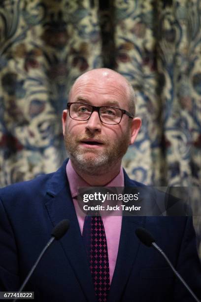 Leader Paul Nuttall makes a short speech before a policy announcement by the party's Economics and Media Spokesman Patrick O'Flynn at One Great...