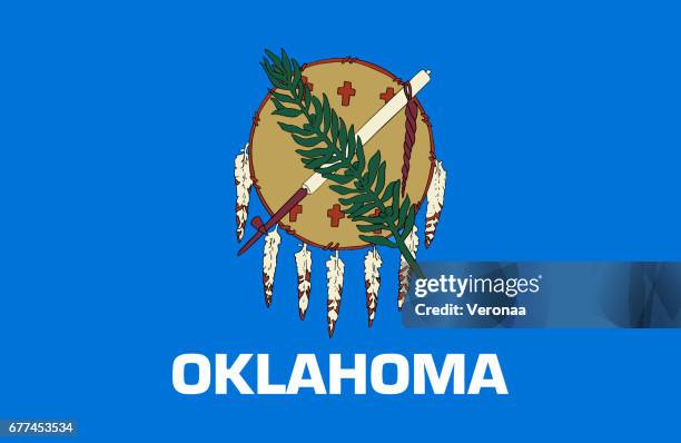 oklahoma state flag - oklahoma state flag stock illustrations