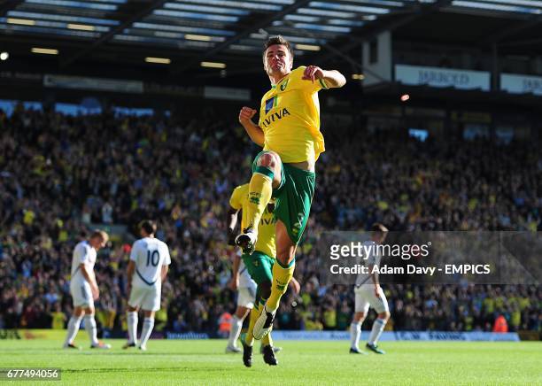 Norwich City's Russell Martin celebrates after scoring the second goal of the game