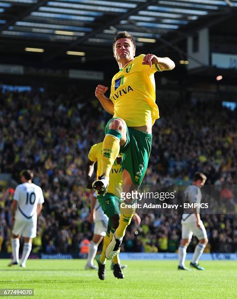 Norwich City's Russell Martin celebrates after scoring the second goal of the game