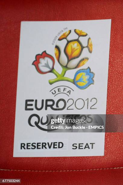 General view of a sign for the UEFA Euro 2012 Qualifiers