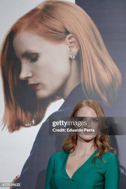 Actress Jessica Chastain attends the 'Miss Sloane' photocall at Urso hotel on May 3, 2017 in Madrid, Spain.