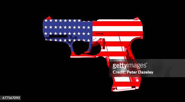 stars and strips gun - gun control stock pictures, royalty-free photos & images